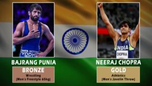 Read more about the article HISTORY HAS BEEN MADE IN OLYMPICS, NEERAJ CHOPRA WINS GOLD, BAJRANG PUNIA WINS BRONZE