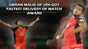 Read more about the article SRH’s Umran Malik wins ‘fastest delivery of match’ award for 14th consecutive time