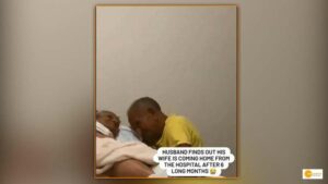 Read more about the article Man sits outside his house, waiting for his wife to return home from the hospital after six months