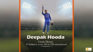 Read more about the article T20I: Deepak Hooda, 4th Indian to score century and recorded highest partnership with Sanju Samson